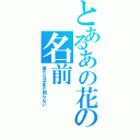 とあるあの花の名前（僕たちはまだ知らない）