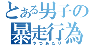 とある男子の暴走行為（やつあたり）