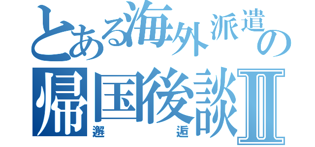 とある海外派遣生の帰国後談義Ⅱ（邂逅）