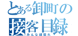 とある卸町の接客目録（みんな頑張れ）