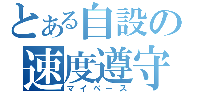 とある自設の速度遵守（マイペース）