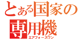 とある国家の専用機（エアフォースワン）