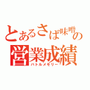 とあるさば味噌の営業成績（バトルメモリー）