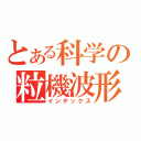 とある科学の粒機波形高速砲（インデックス）