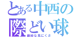 とある中西の際どい球（絶妙な見にくさ）