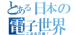 とある日本の電子世界（二次元万歳！）