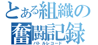 とある組織の奮闘記録（バトルレコード）