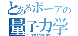 とあるボーアの量子力学（１１章量子力学の適用）