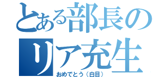 とある部長のリア充生活（おめでとう（白目））