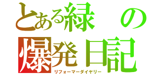 とある緑の爆発日記（リフォーマーダイヤリー）