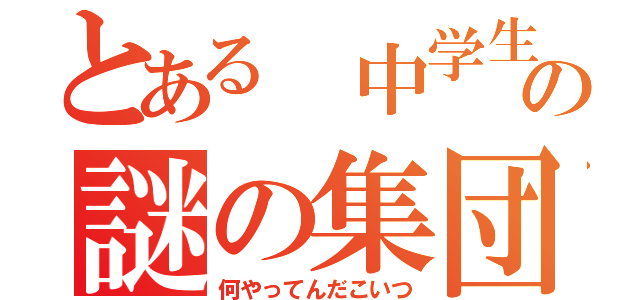 とある 中学生の謎の集団（何やってんだこいつ）