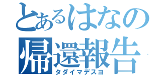 とあるはなの帰還報告（タダイマデスヨ）