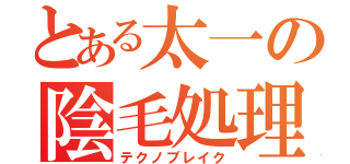 とある太一の陰毛処理（テクノブレイク）