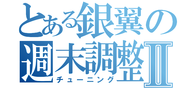 とある銀翼の週末調整Ⅱ（チューニング）