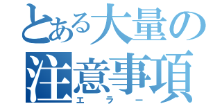 とある大量の注意事項（エラー）