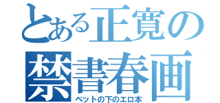 とある正寛の禁書春画（ベットの下のエロ本）