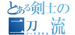 とある剣士の二刀　流（ソードスキル）