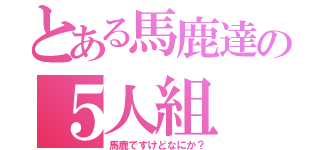 とある馬鹿達の５人組（馬鹿ですけどなにか？）