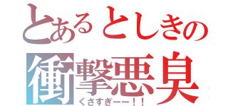 とあるとしきの衝撃悪臭（くさすぎーー！！）