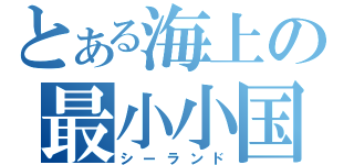 とある海上の最小小国（シーランド）