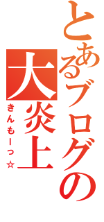 とあるブログの大炎上（きんもーっ☆）