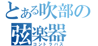 とある吹部の弦楽器（コントラバス）