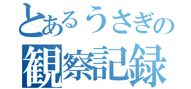 とあるうさぎの観察記録（）