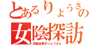 とあるりょうさんの女陰探訪（肉食系男子りょうさん）