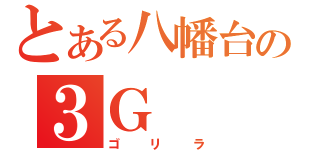 とある八幡台の３Ｇ（ゴリラ）