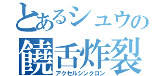 とあるシュウの饒舌炸裂（アクセルシンクロン）