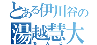 とある伊川谷の湯越慧大（ちんこ）