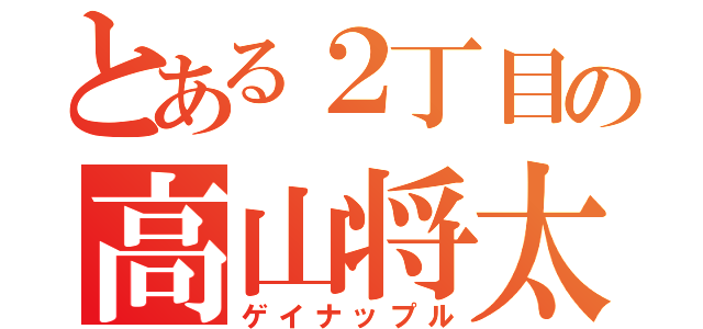 とある２丁目の高山将太（ゲイナップル）