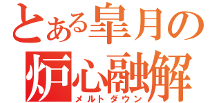 とある皐月の炉心融解（メルトダウン）