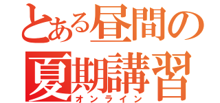 とある昼間の夏期講習（オンライン）