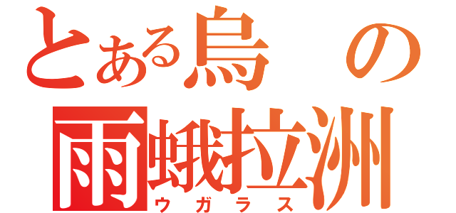 とある烏の雨蛾拉洲（ウガラス）