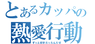 とあるカッパの熱愛行動（ずっと好きだったんだぜ）