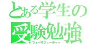 とある学生の受験勉強（フォーザフューチャー）