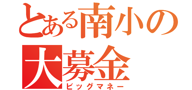 とある南小の大募金（ビッグマネー）