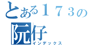 とある１７３の阮仔（インデックス）