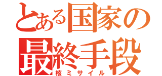 とある国家の最終手段（核ミサイル）