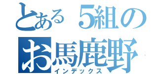 とある５組のお馬鹿野郎（インデックス）