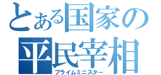 とある国家の平民宰相（プライムミニスター）