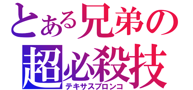 とある兄弟の超必殺技（テキサスブロンコ）