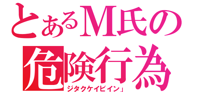 とあるＭ氏の危険行為（ジタクケイビイン」）