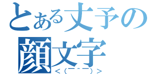 とある丈予の顔文字（＜（￣＾￣）＞）