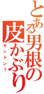 とある男根の皮かぶり（カントン？）