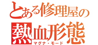 とある修理屋の熱血形態（マグナ・モード）