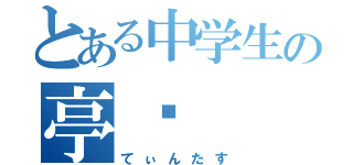 とある中学生の亭➕（てぃんたす）