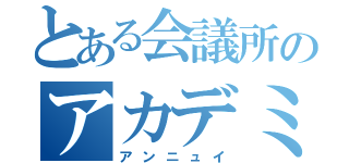 とある会議所のアカデミー（アンニュイ）