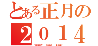 とある正月の２０１４年（Ｈａｐｐｙ  Ｎｅｗ  Ｙｅａｒ）